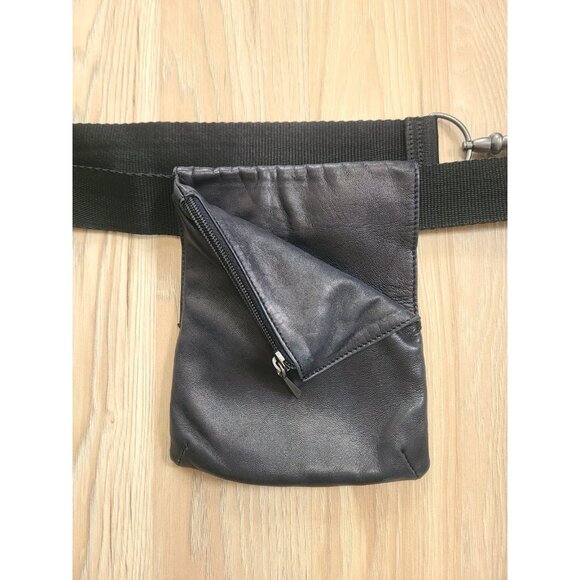 BALLY Small Flap Black Leather Belt Bag - Picture 1 of 11